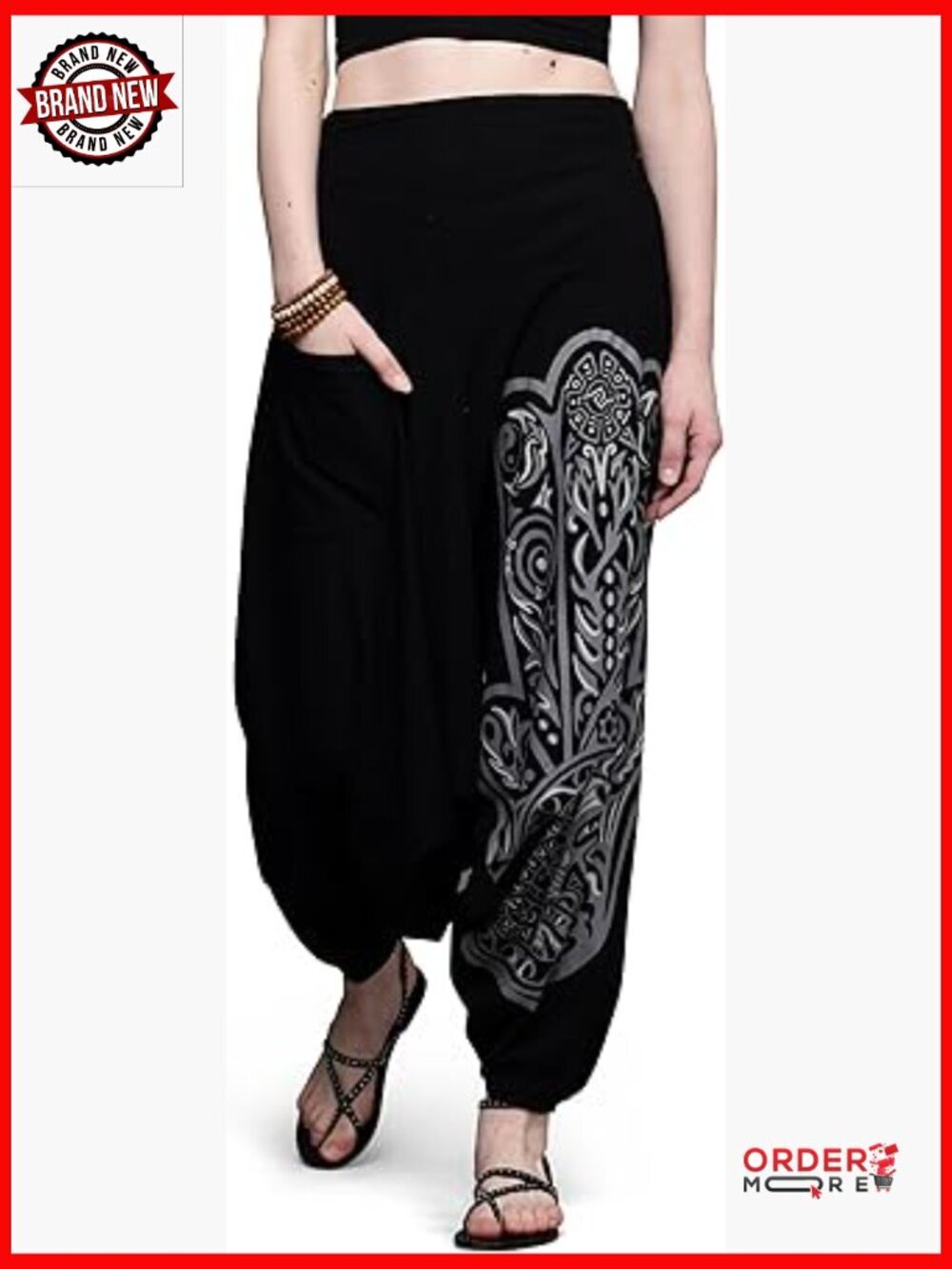 Cotton Boho Harem Pants Women's Oversized Palazzo Lounge Yoga